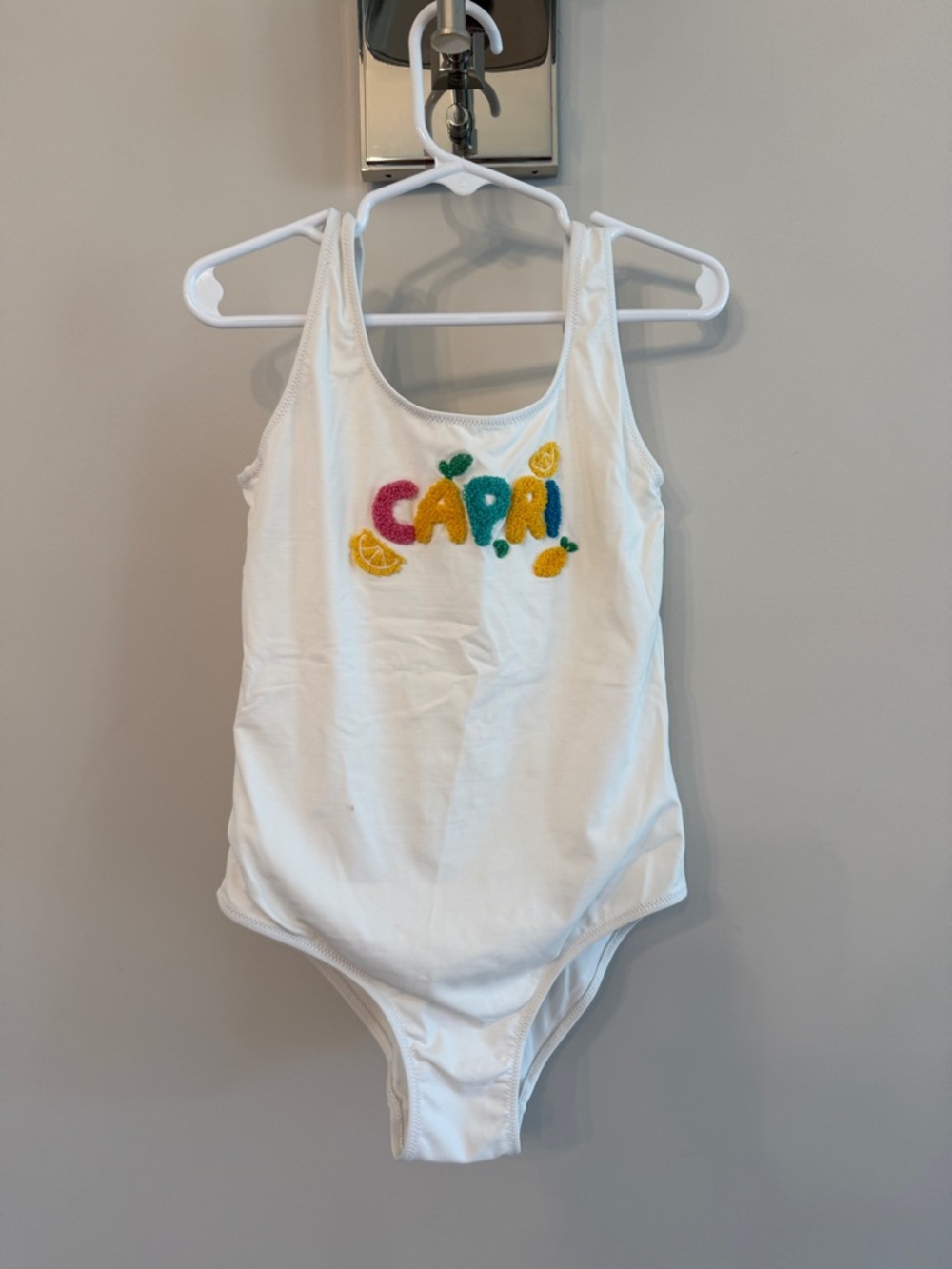 MC2 Saint Barth White Girls' Swimsuit Tank One-Piece